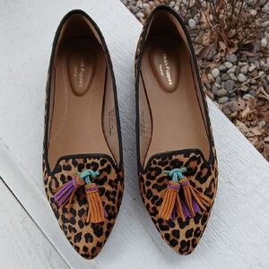 Hush Puppies Leopard Print Flats with Colorful Tassels